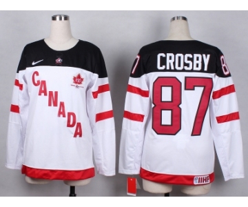 Women NHL Team Canada Olympic #87 crosby white jerseys[100 th]