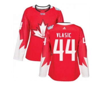 Women's Adidas Team Canada #44 Marc-Edouard Vlasic Authentic Red Away 2016 World Cup Hockey Jersey