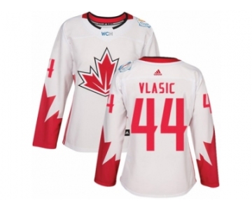 Women's Adidas Team Canada #44 Marc-Edouard Vlasic Authentic White Home 2016 World Cup Hockey Jersey