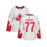 Women's Adidas Team Canada #77 Jeff Carter Authentic White Home 2016 World Cup Hockey Jersey
