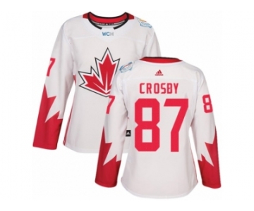 Women's Adidas Team Canada #87 Sidney Crosby Premier White Home 2016 World Cup Hockey Jersey