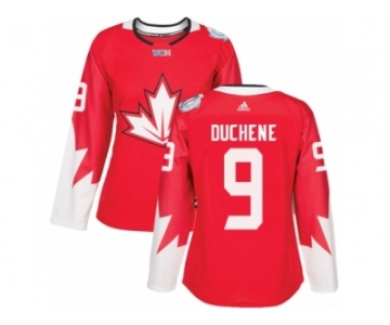 Women's Adidas Team Canada #9 Matt Duchene Premier Red Away 2016 World Cup Hockey Jersey