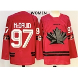 Women's Canada Hockey #97 Connor Mcdavid Red Stitched Jersey Women's Canada Hockey #97 Connor Mcdavid Red Stitched Jersey