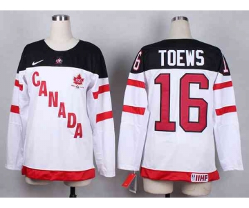 women nhl jerseys team canada #16 toews white[100 th]