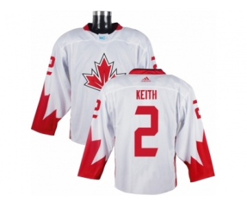 Youth Adidas Team Canada #2 Duncan Keith Authentic White Home 2016 World Cup Ice Hockey Jersey