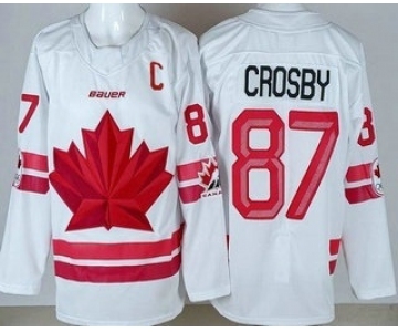Youth Canada #87 Sidney Crosby White 2026 Olympics Authentic Jersey