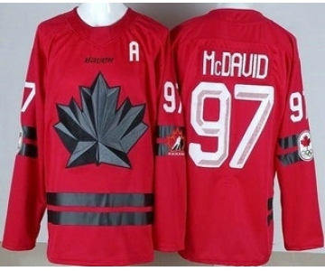 Youth Canada #97 Connor McDavid Red 2026 Olympics Authentic Jersey