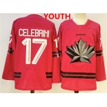 Youth Canada Hockey #17 Macklin Celebrini Red 2026 Olympics Stitched Jersey Youth Canada Hockey #17 Macklin Celebrini Red 2026 Olympics Stitched Jersey