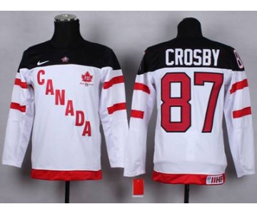 youth nhl jerseys team canada #87 crosby white[100 th]