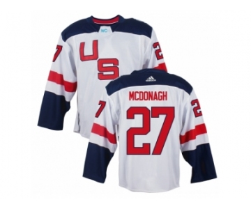 Men Adidas Team USA #27 Ryan McDonagh White 2016 World Cup Ice Hockey Jersey