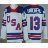 Men's USA #13 Johnny Gaudreau White 2026 olympics authentic jersey Men's USA #13 Johnny Gaudreau White 2026 olympics authentic jersey