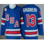 Men's USA #13 Johnny Gudreau Blue 2026 olympics authentic jersey Men's USA #13 Johnny Gudreau Blue 2026 olympics authentic jersey