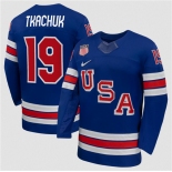 Men's USA #19 Matthew Tkachuk Royal 2026 Stitched Jersey Men's USA #19 Matthew Tkachuk Royal 2026 Stitched Jersey