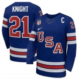 Men's USA #21 Knight Royal 2026 With C Patch Stitched Hockey Jersey Men's USA #21 Knight Royal 2026 With C Patch Stitched Hockey Jersey