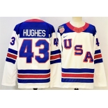 Men's USA #43 Quinn Hughes White 2025-2026 Stitched Jersey
