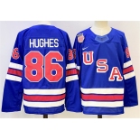 Men's USA #86 Jack Hughes Blue 2025-2026 Stitched Jersey