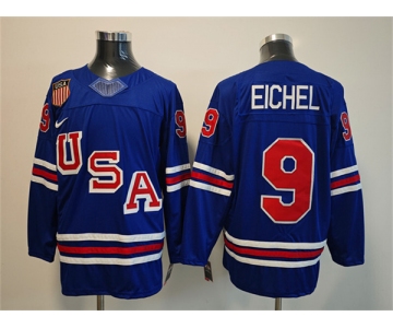 Men's USA #9 Jack Eichel Royal 2025-2026 Stitched Jersey