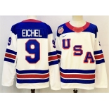 Men's USA #9 Jack Eichel White 2025-2026 Stitched Jersey