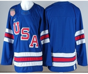 Men's USA Blank Blue 2026 Olympics Authentic Jersey