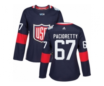 Women's Adidas Team USA #67 Max Pacioretty Authentic Navy Blue Away 2016 World Cup Hockey Jersey