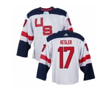 Youth Adidas Team USA #17 Ryan Kesler Premier White Home 2016 World Cup Ice Hockey Jersey