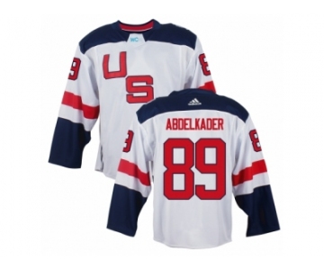 Youth Adidas Team USA #89 Justin Abdelkader Premier White Home 2016 World Cup Ice Hockey Jersey