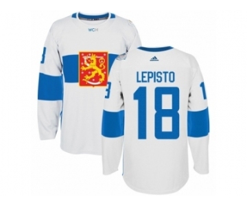Men's Adidas Team Finland #18 Sami Lepisto Authentic White Home 2016 World Cup of Hockey Jersey