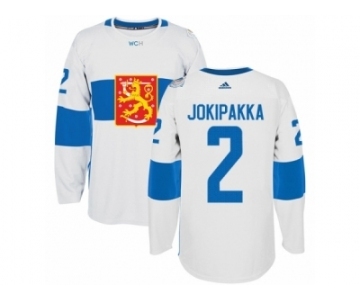 Men's Adidas Team Finland #2 Jyrki Jokipakka Premier White Home 2016 World Cup of Hockey Jersey