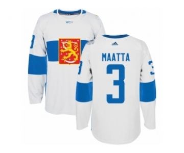 Men's Adidas Team Finland #3 Olli Maatta Premier White Home 2016 World Cup of Hockey Jersey