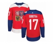 Men's Adidas Team Czech Republic #17 Vladimir Sobotka Authentic Red Away 2016 World Cup of Hockey Jersey