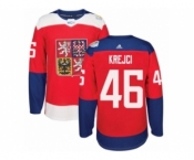 Men's Adidas Team Czech Republic #46 David Krejci Premier Red Away 2016 World Cup of Hockey Jersey