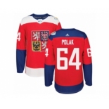 Men's Adidas Team Czech Republic #64 Roman Polak Authentic Red Away 2016 World Cup of Hockey Jersey