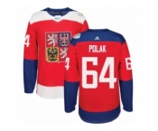 Men's Adidas Team Czech Republic #64 Roman Polak Authentic Red Away 2016 World Cup of Hockey Jersey