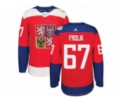Men's Adidas Team Czech Republic #67 Michael Frolik Premier Red Away 2016 World Cup of Hockey Jersey