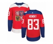 Men's Adidas Team Czech Republic #83 Ales Hemsky Authentic Red Away 2016 World Cup of Hockey Jersey