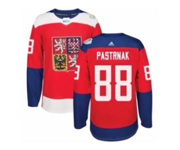 Men's Adidas Team Czech Republic #88 David Pastrnak Premier Red Away 2016 World Cup of Hockey Jersey