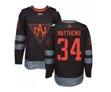 Team North America #34 Auston Matthews Black 2016 World Cup Stitched NHL Jersey