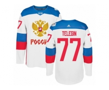 Men's Adidas Team Russia #77 Ivan Telegin Premier White Home 2016 World Cup of Hockey Jersey