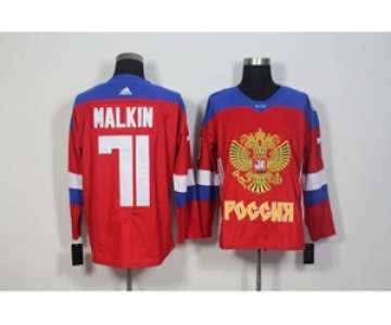 Team Russia #71 Evgeni Malkin Red 2016 World Cup Stitched NHL Jersey