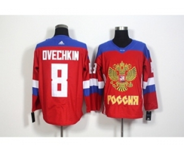 Team Russia #8 Alexander Ovechkin Red 2016 World Cup Stitched NHL Jersey
