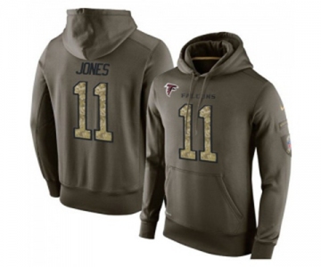 Football Atlanta Falcons #11 Julio Jones Green Salute To Service Men's Pullover Hoodie