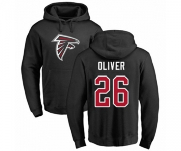Football Atlanta Falcons #26 Isaiah Oliver Black Name & Number Logo Pullover Hoodie