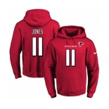 Football Men's Atlanta Falcons #11 Julio Jones Red Name & Number Pullover Hoodie