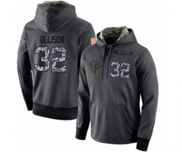Football Men's Atlanta Falcons #32 Qadree Ollison Stitched Black Anthracite Salute to Service Player Performance Hoodie