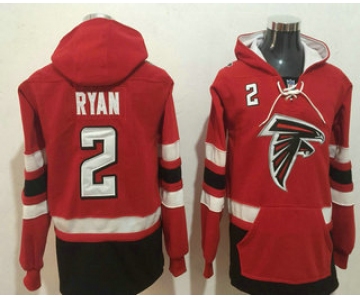 Men's Atlanta Falcons #2 Matt Ryan NEW Red Pocket Stitched NFL Pullover Hoodie