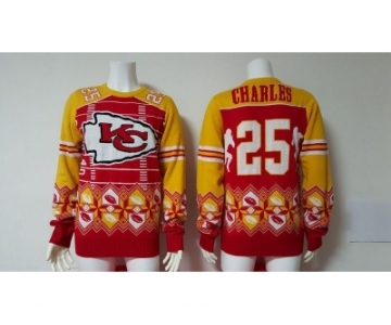 Nike Kansas City Chiefs #25 Jamaal Charles red Men's Ugly Sweater