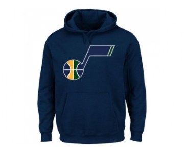 Utah Jazz Majestic Current Logo Tech Patch Navy Pullover Hoodie