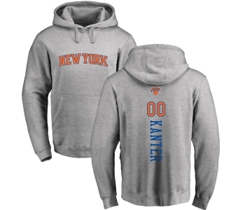 NBA Nike New York Knicks #00 Enes Kanter Ash Backer Pullover Hoodie