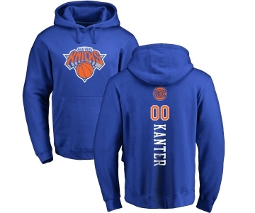 NBA Nike New York Knicks #00 Enes Kanter Royal Blue Backer Pullover Hoodie