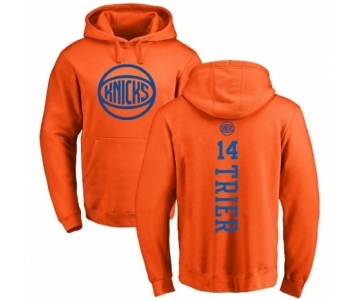 NBA Nike New York Knicks #14 Allonzo Trier Orange One Color Backer Pullover Hoodie